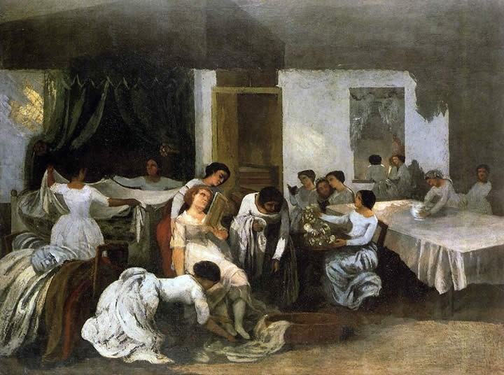 Gustave Courbet Dressing the Dead Girl